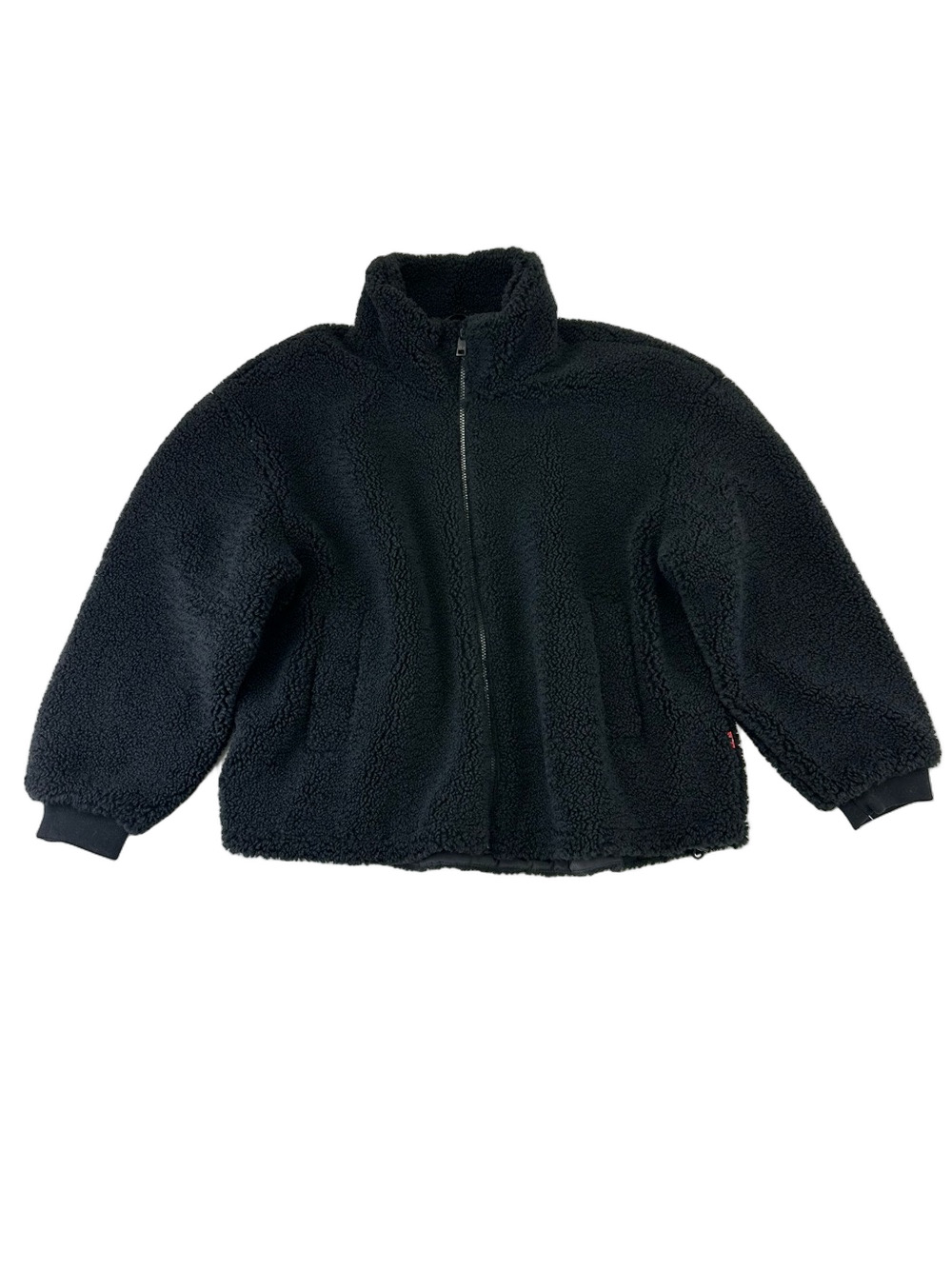 Levi’s Teddy Sherpa Fleece Jacket Black Zip Funnel Neck NWT Womens XL